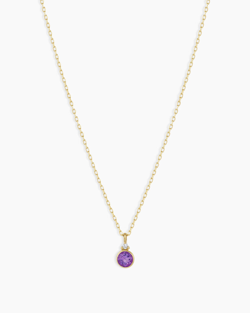 14K Gold Birthstone Necklace