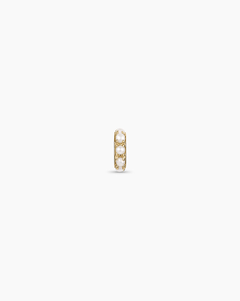 14K Gold Pearl Halo Charm
