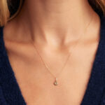 14K Diamond Scallop Charm